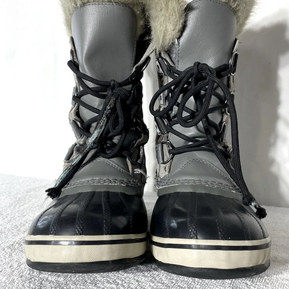 Sorel Grey Suede Leather Lace Up Mid Calf Winter Boots 5 - Picture 14 of 15